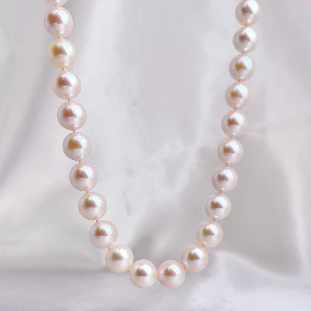AAA 8.5-9mm White Japanese Akoya Pearl Necklace